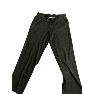 David Dart Womens Textured Animal Print Ankle Pants Black Charcoal Faux L